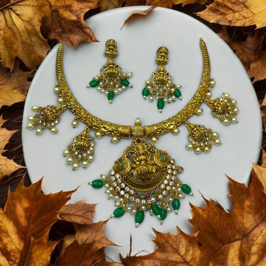 🌿"Regal Lakshmi" Necklace Set 🌿