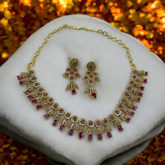 Regal Splendor Necklace and Jhumka Set