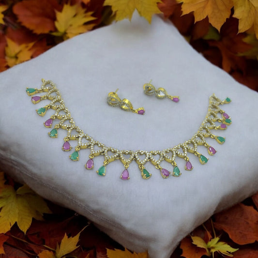 Heart Charm Necklace Set