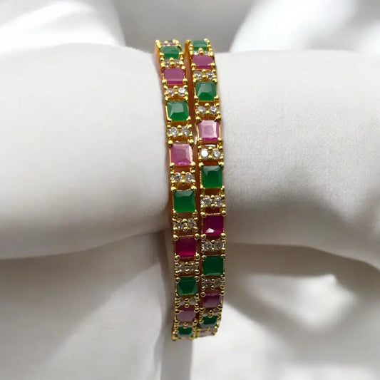 Royal Gemstone Bangle Set