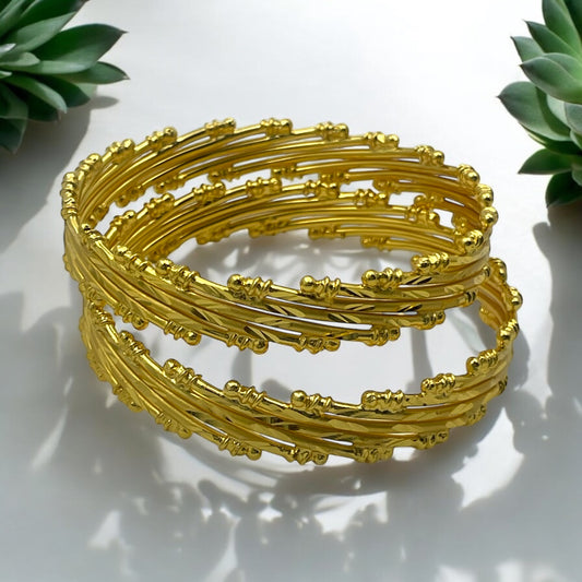 β¨ "Swarna Tarang" 18K Bangle Set β¨