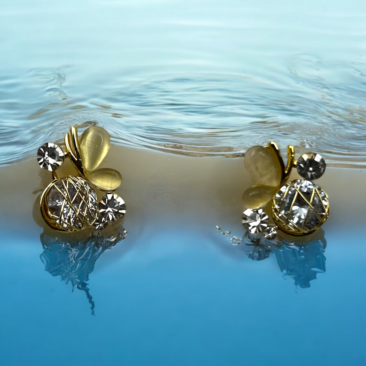 Golden Honey Bee Stud Earrings