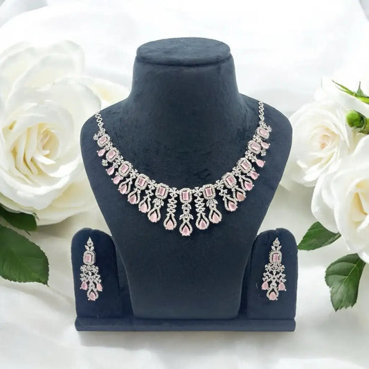 Frosted Elegance AD Necklace Set
