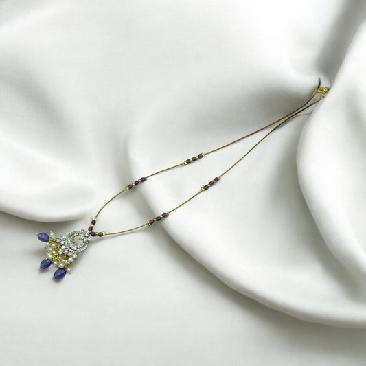 Invisible Sapphire Pearl Necklace