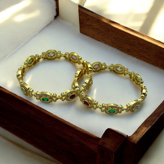 💜💚💖 "Devyani Kangan" Gold Bangle Set 💖💚💜