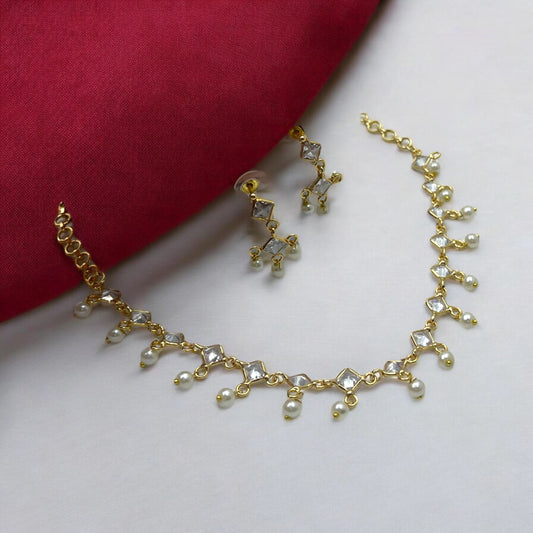 ✨🌿 "Pearl Dewdrop" Necklace Set 🌙💖