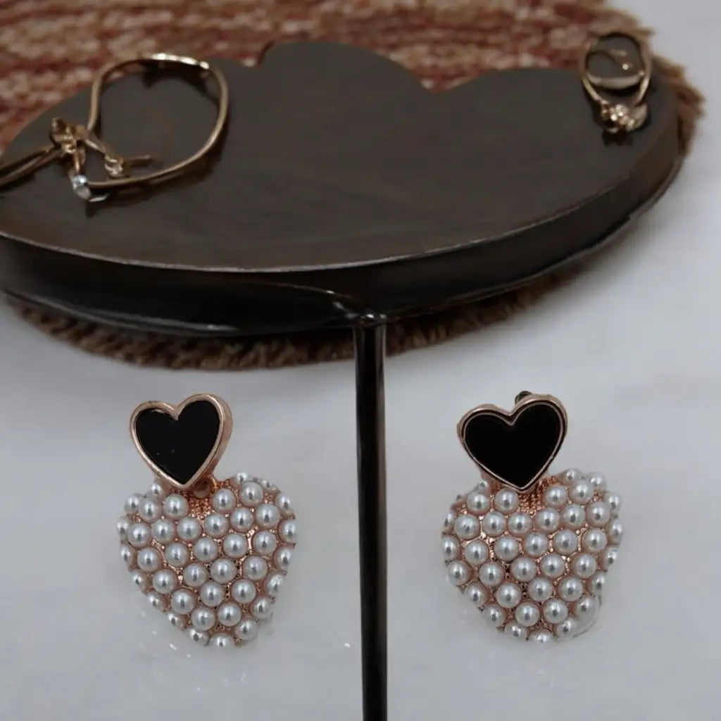 Sweetheart Pearl Cluster Earrings