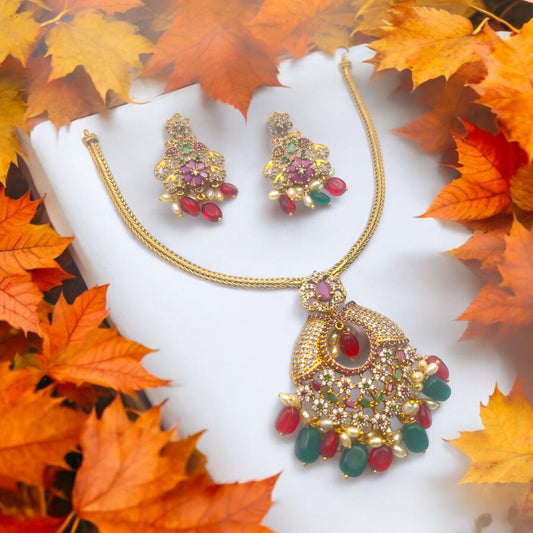 ✨ "Navratna Prabha" Necklace Set