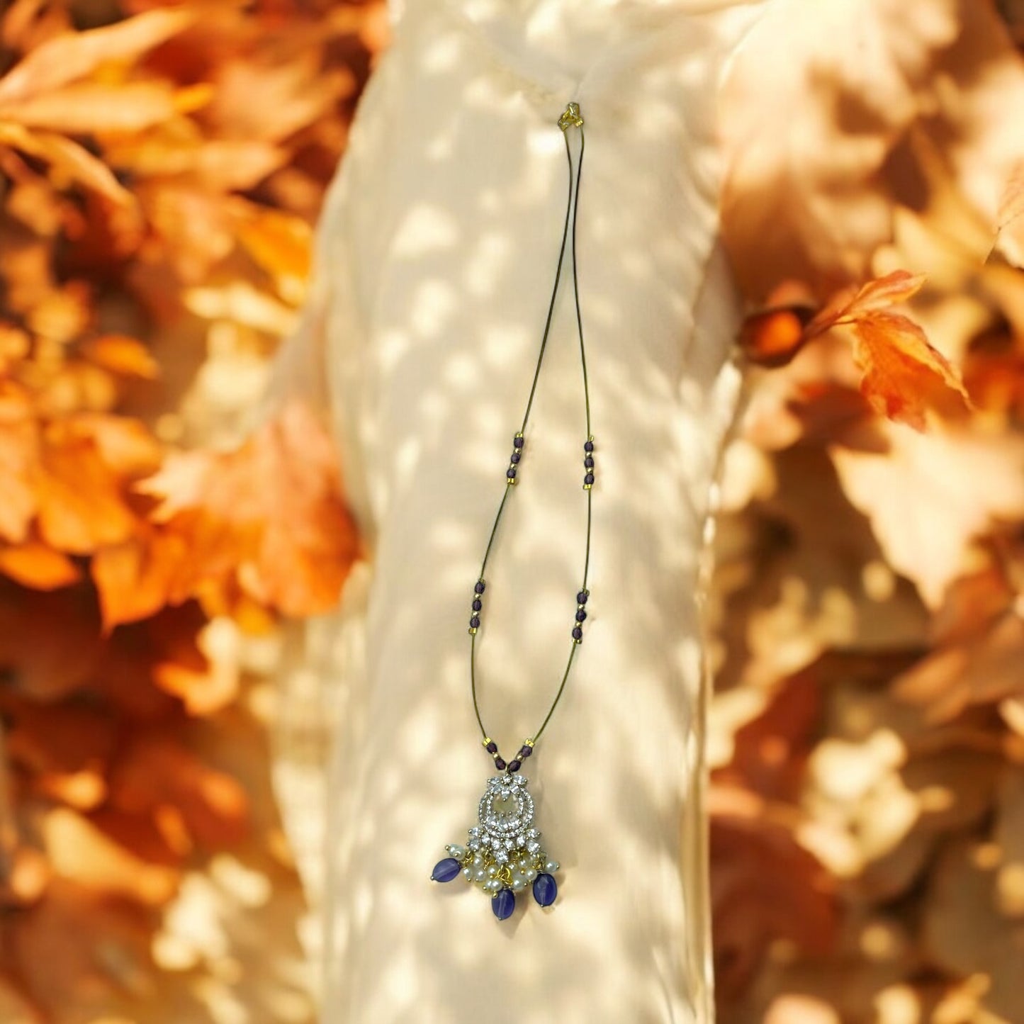 Invisible Sapphire Pearl Necklace