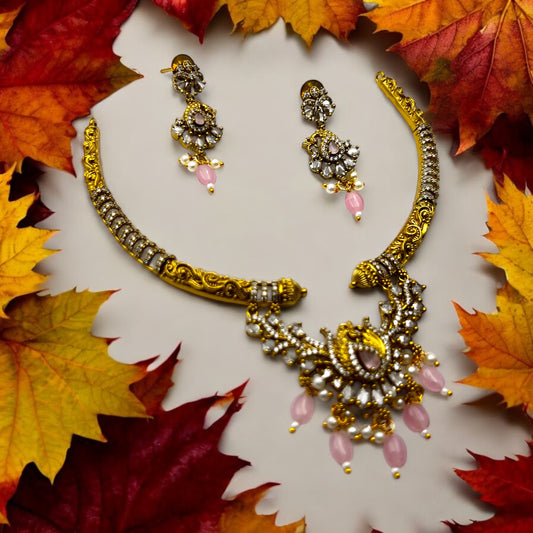 ✨"Gulabi Kundan" Necklace Set✨