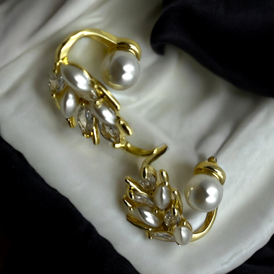 Pearl Vine Cuff Earrings