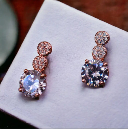 Radiant Rose Gold Drop Earrings
