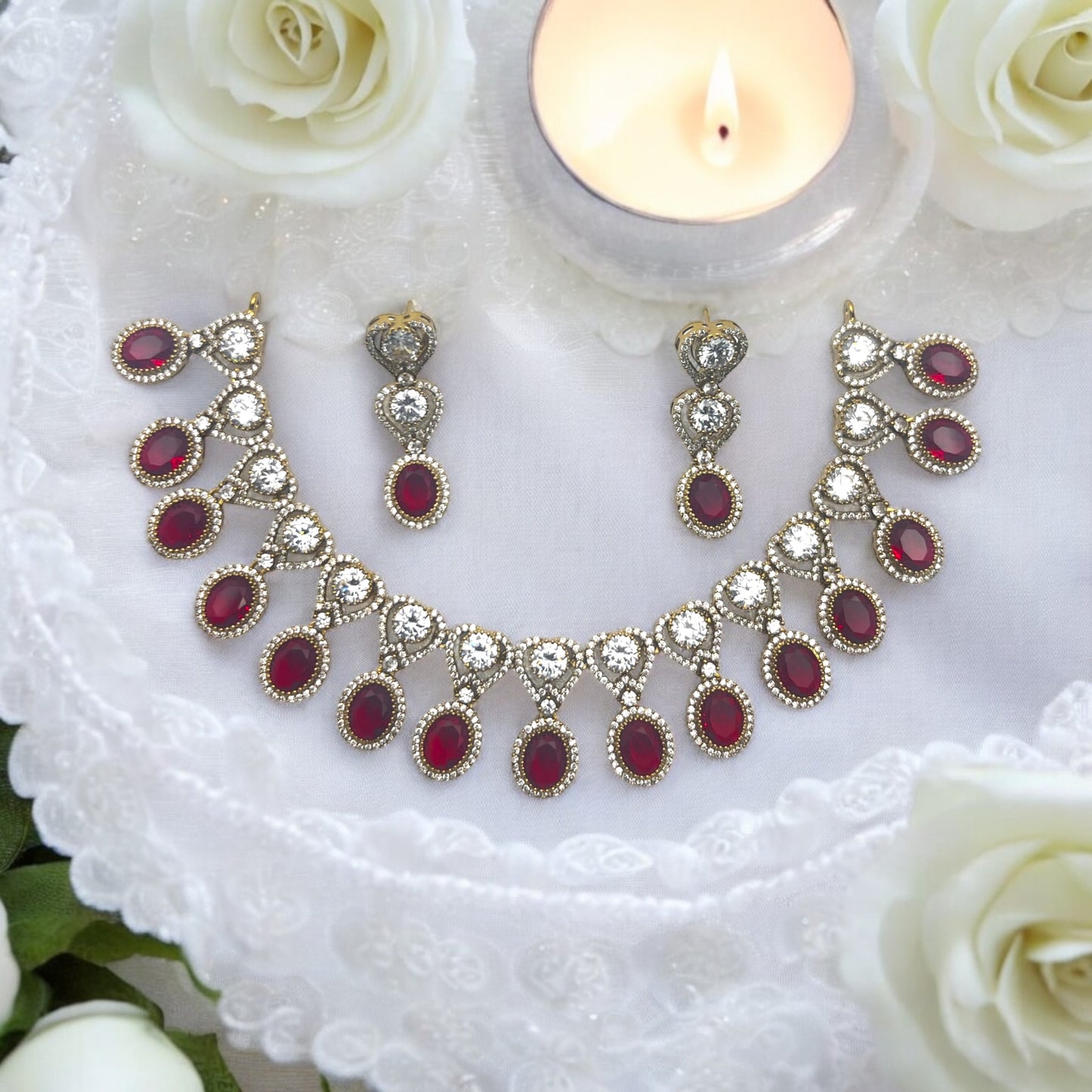 ✨ "Raktim Shweta" Necklace Set