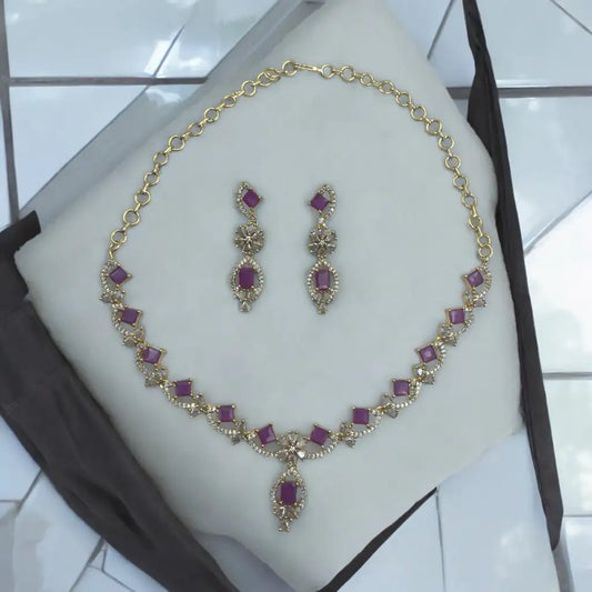 Regal Amethyst Necklace & Earrings Set