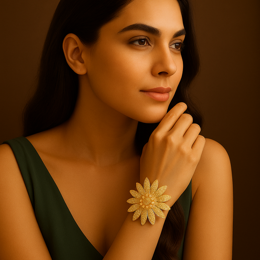 ✨🌼 "Golden Bloom Cuff" Bracelet 🌼✨