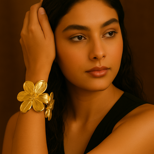 🌼 "Golden Blossom Cuff" Bracelet 🌼