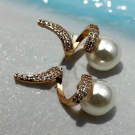 Spiral Pearl Drop Earrings
