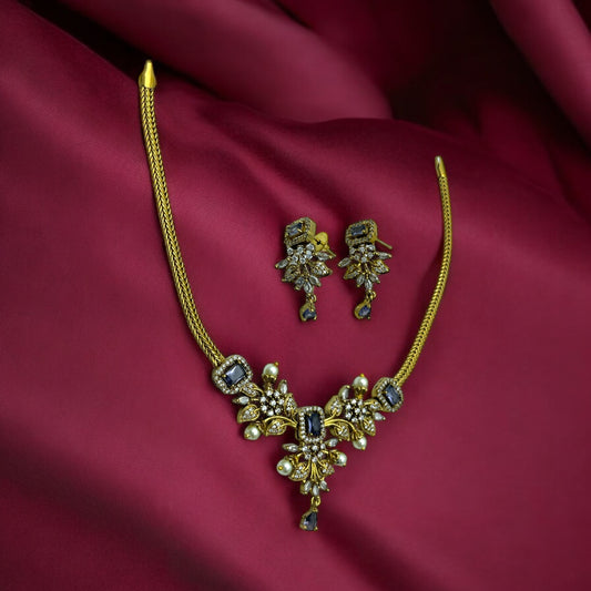 💙 "Nayantara" Royal Sapphire Necklace Set 💙