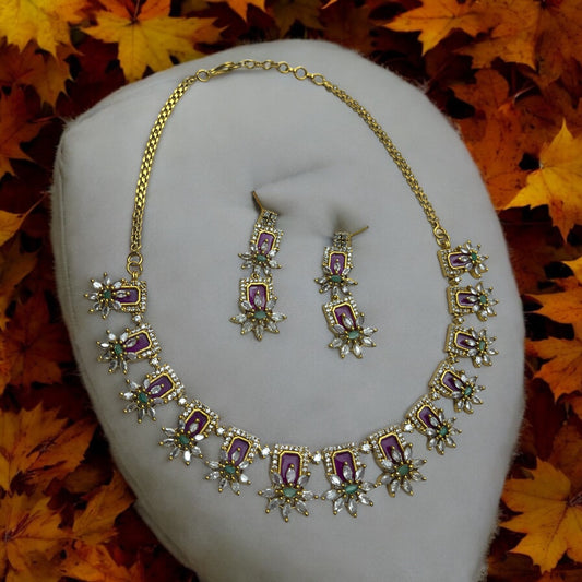 💜🌸 "Royal Bloom" Necklace Set 💎