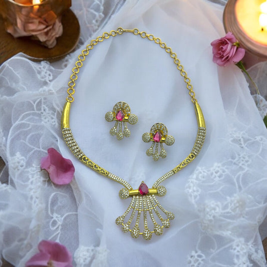 âĻ "Gulbahar" Gold-Plated Necklace Set âĻ