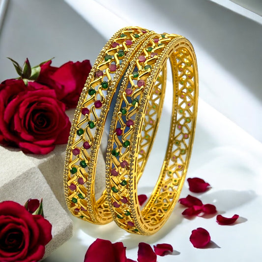 🍁 "Hemanta Rang" Gold Bangle Set 🍁