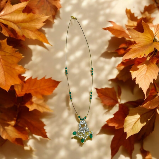 Invisible Emerald Pendant Necklace