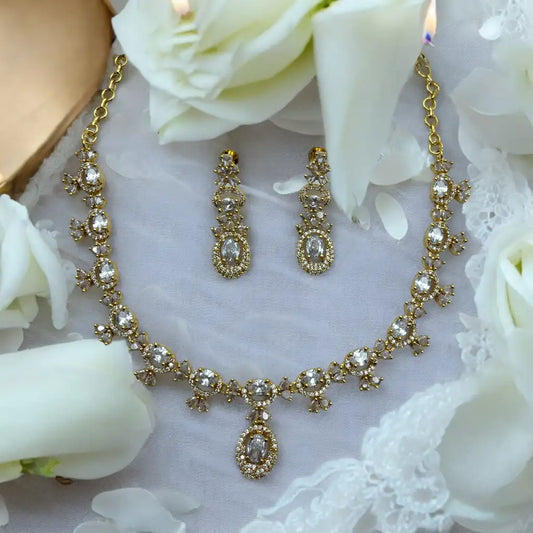 Royal Radiance Crystal Necklace and Earrings Set