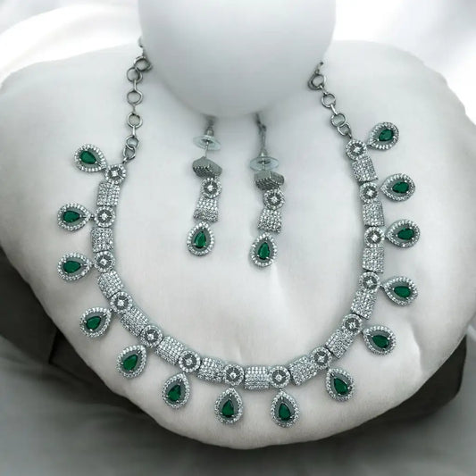 Verdant Elegance AD Necklace Set