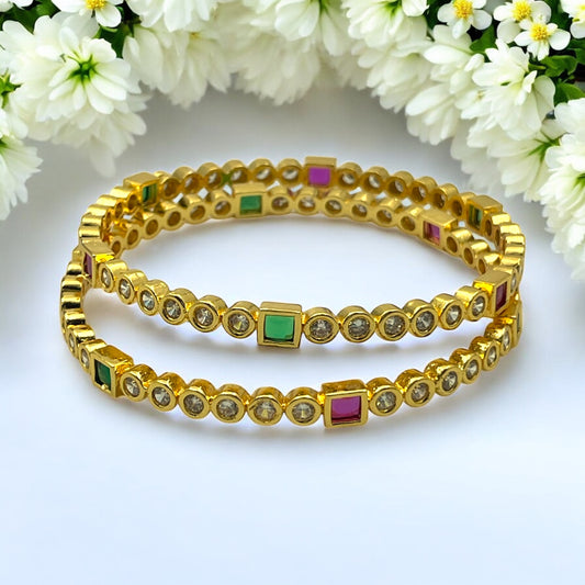 🌸 "Vasundhara Jyoti" Gold Bangle Set 🌸