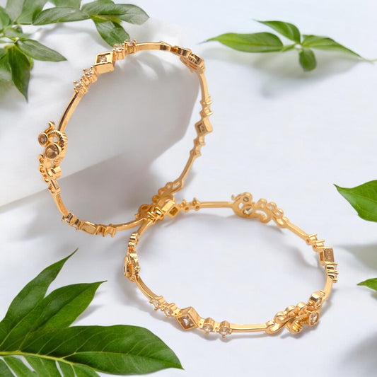 💎"Vividha Stone" Rose Gold Bangle Set💎
