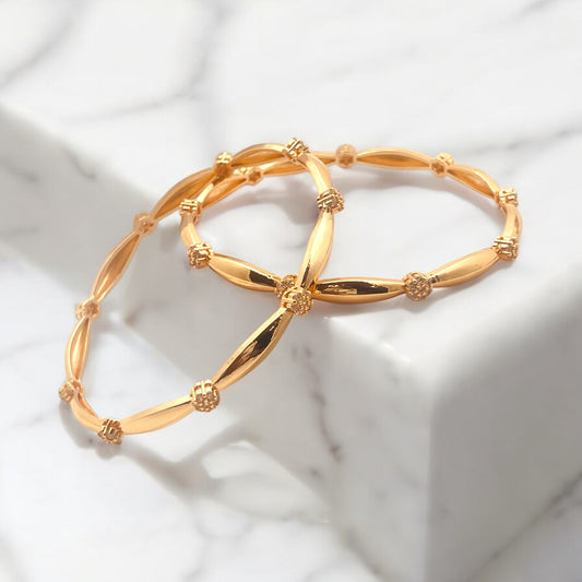 💖✨ "Kanak Rekha" Rose Gold Oval Bangle Set ✨💖