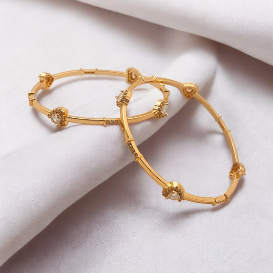 ✨ "Hridaya Tarang" Rose Gold Heart Bangle Set ✨