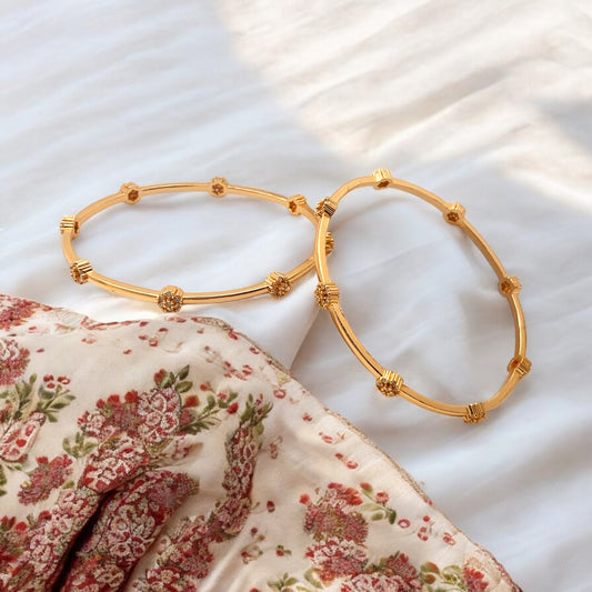 💜"Taraka Bandhan" Rose Gold Floral Bangle Set💜