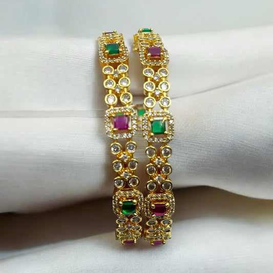 Regal Gemstone Bangle Set