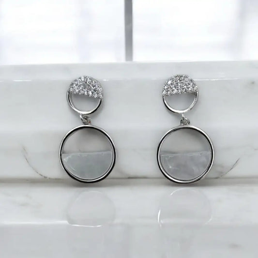 Modern Eclipse Drop Earrings