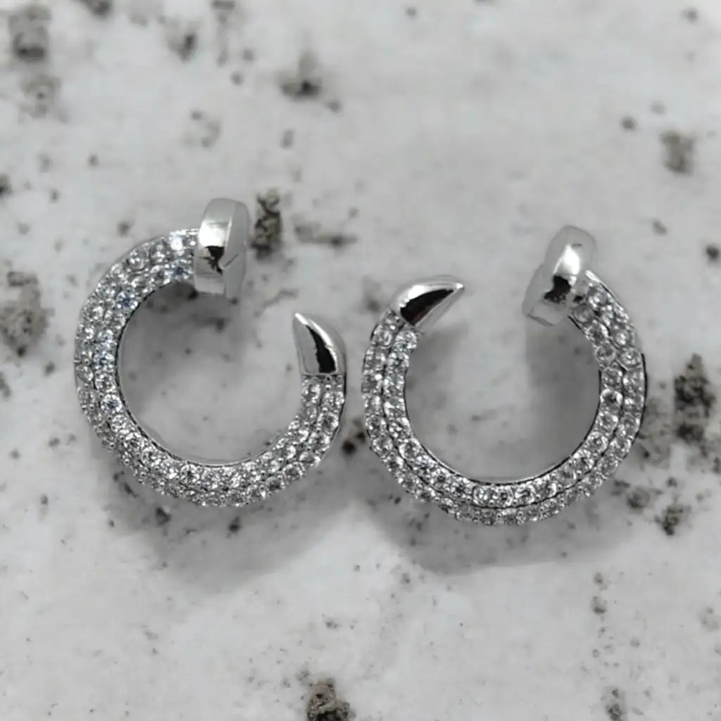 Luxe Crystal Crescent Earrings