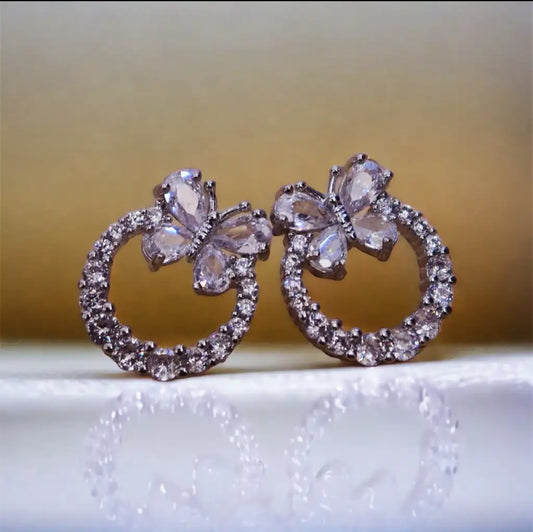 Butterfly Sparkle Hoop Earrings