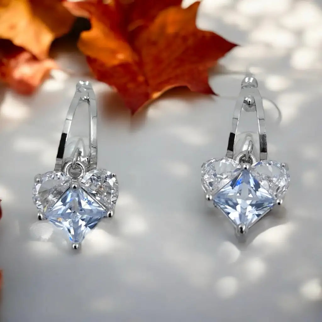 Radiant Crystal Heart Earrings