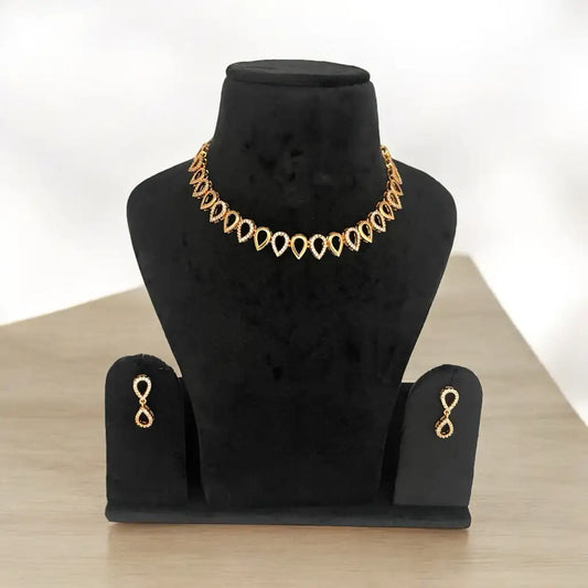 Infinity Teardrop American Diamond (AD) Necklace and Earrings Set