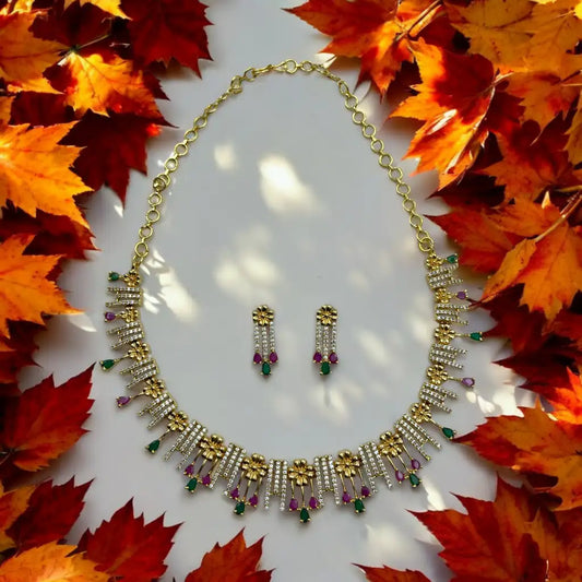 Crystal Bloom Necklace and Earrings Set