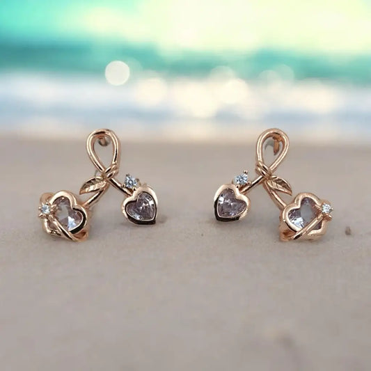 Heart's Embrace Rose Gold Earrings