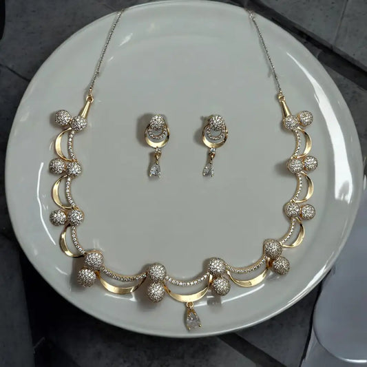Moonlit Glamor Necklace and Earring Set