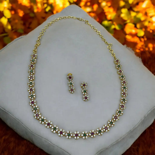 Floral Elegance Necklace and Earrings Set
