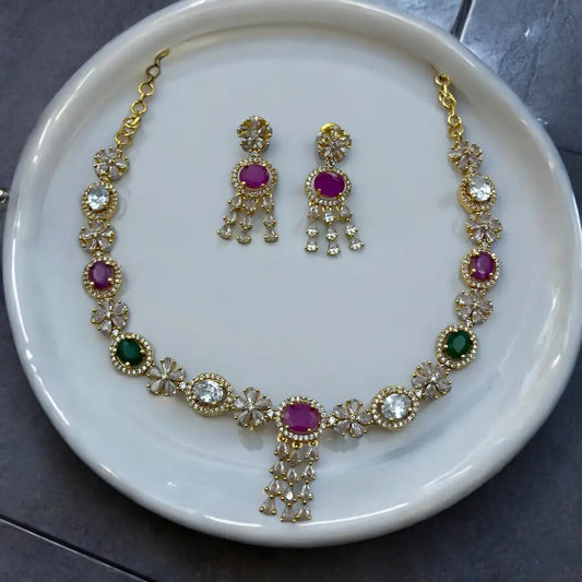 Royal Blossom Necklace and Earrings Set