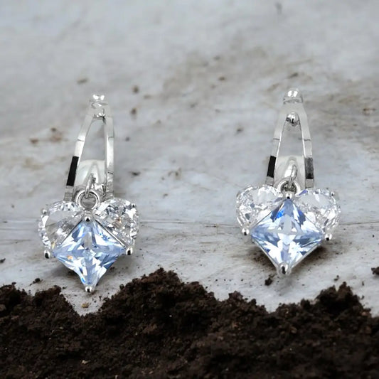 Radiant Crystal Heart Earrings
