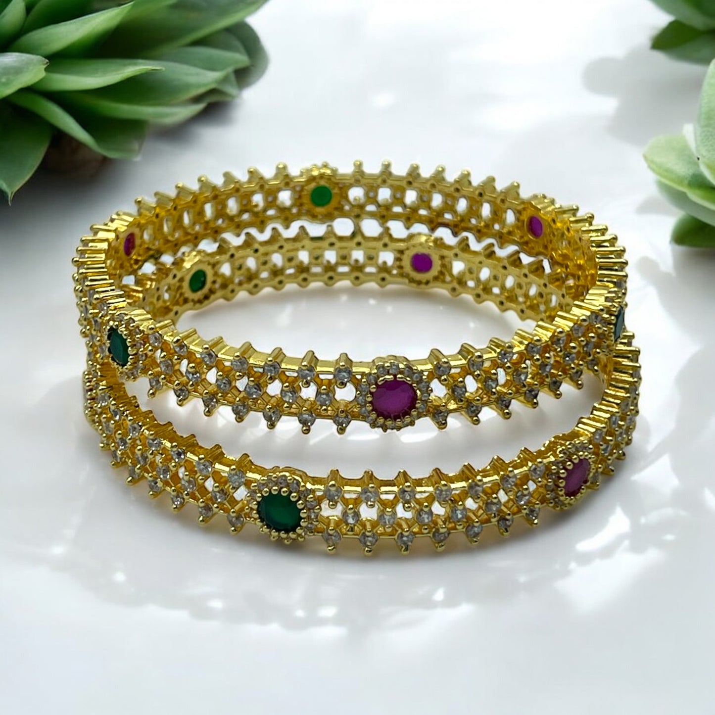 💚💖✨ "Harsha Bandhan" Gold Bangle Set ✨💖💚