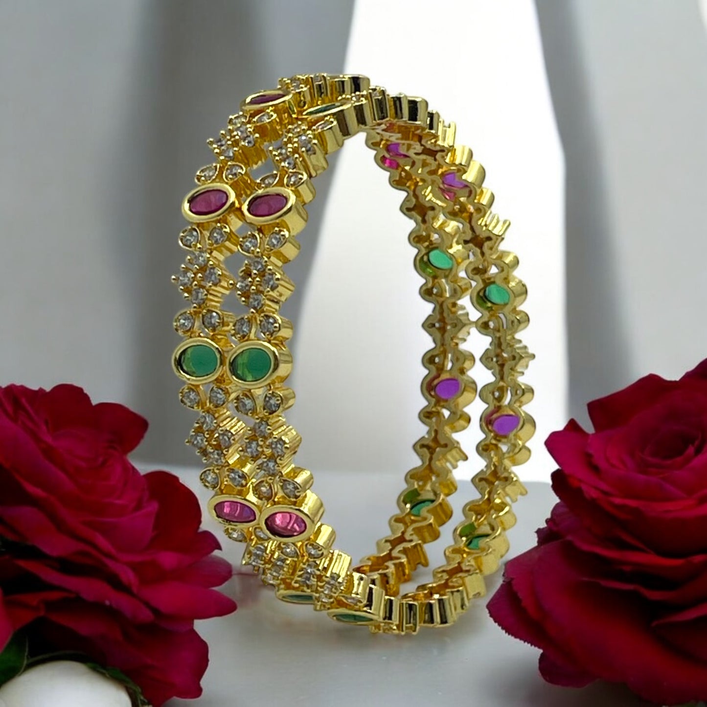 💖💚✨ "Vasundhara Kangan" Gold Bangle Set ✨💚💖