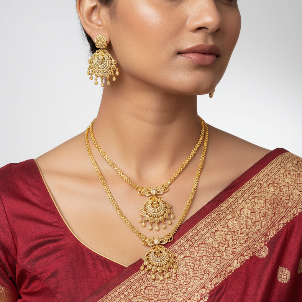 💎💖 "Shubh Mangal" Necklace Set 💚⚪