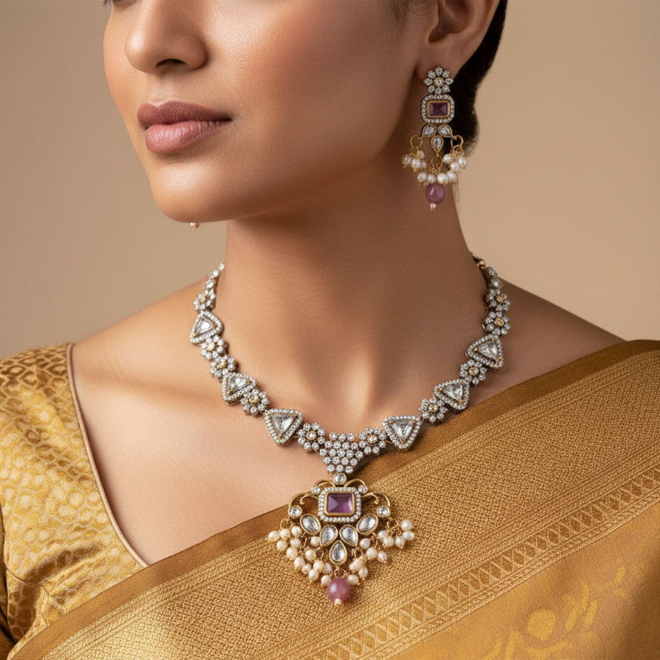 Maharani Vilas Necklace Earrings Set