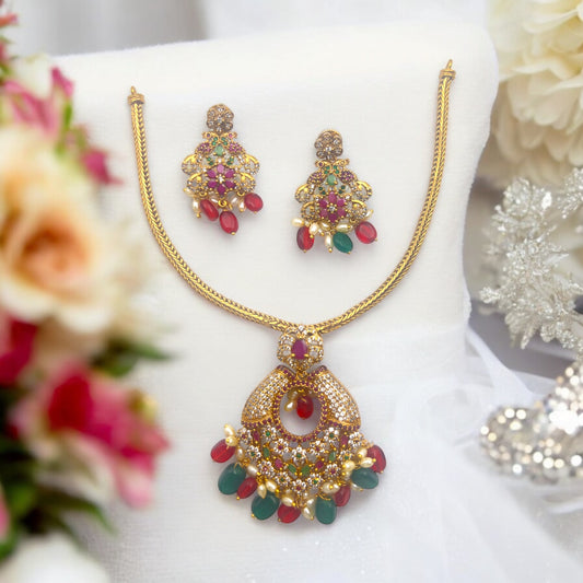 ✨ "Navratna Prabha" Necklace Set